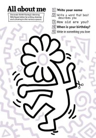 All About Me Keith Haring Writing Prompt Free Printable Papercraft | My ...