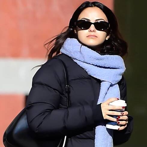 Camila Mendes is seen on January 03, 2024 in New York City
