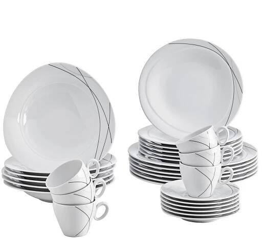 KOMBINOVANÁ SOUPRAVA, 30dílné, porcelán - bílá, Konvenční, keramika - Seltmann Weiden