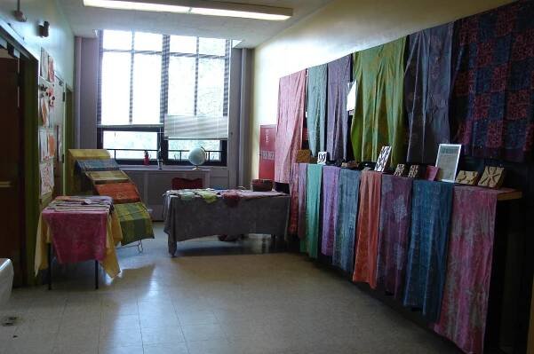 Getting creative setting up show space | B.B. Batiks