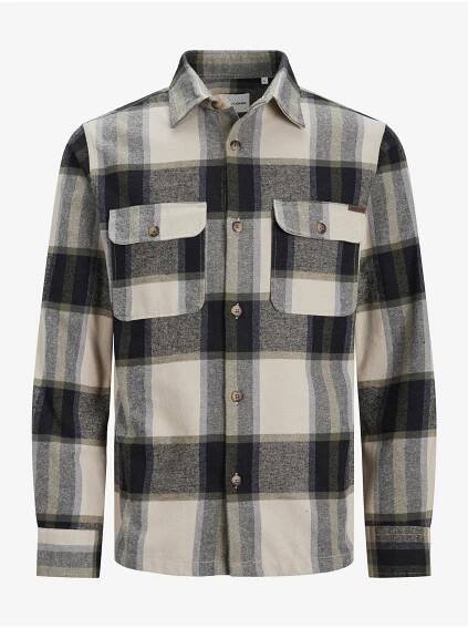 Jack & Jones Béžová pánská kostkovaná košile Jack & Jones Darren