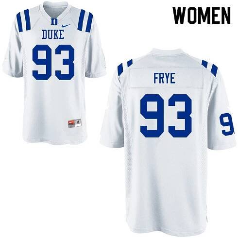  Women #93 Ben Frye Duke Blue Devils College Football Jerseys Sale-White 
