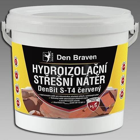 DEN BRAVEN Střešní hydroizolační nátěr DenBit S-T4 červený 5kg