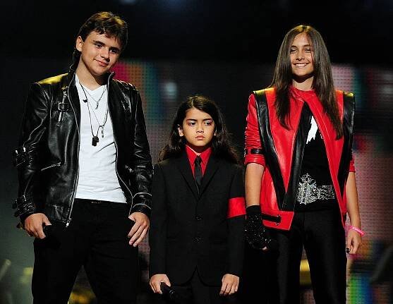 Prince, Bigi and Paris Jackson at the "Michael Forever" concert in Cadiff, Wales, in 2011
