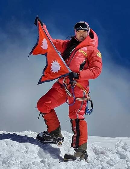 Pasang on the summit of K2 on July 26, 2014; Photograph courtesy Mingma Dorje Sherpa