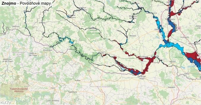 Povodňová mapa Znojmo
