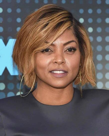 Taraji P. Henson with side swept bob 