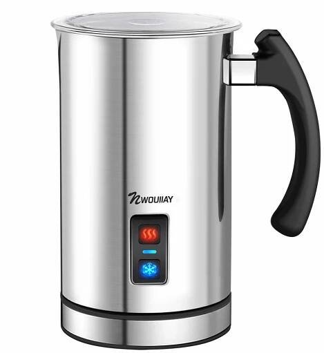 NWOUIIAY Elektrický napěňovač mléka 500 W 240 ml Tichý Cappuccino