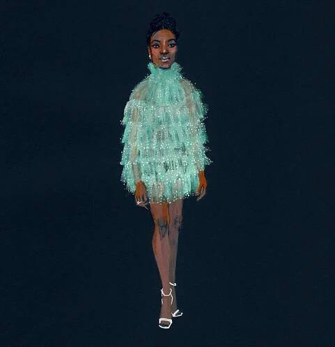  Kiki Layne’s Valentino Golden Globes after party look 