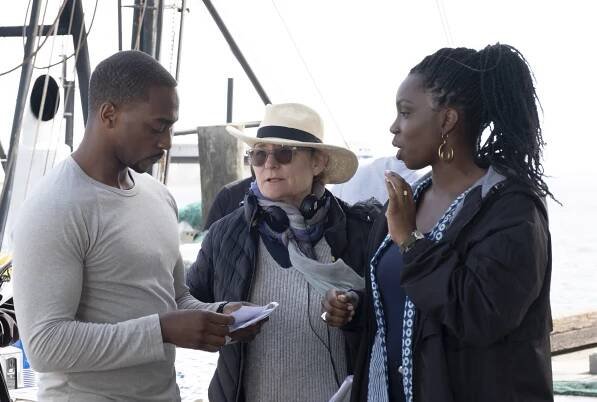Anthony Mackie, Kari Skogland, Adepero Oduye - Falcon a Winter Soldier - Nový řád světa - Z natáčení