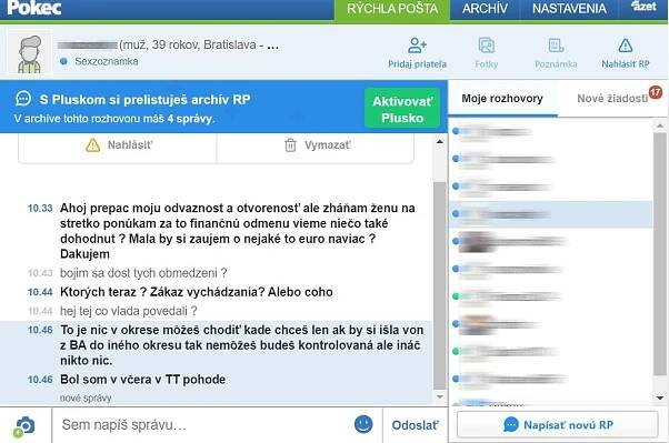Nadržaná? Dám ti 500 €, môžeme aj s rúškami. Koronavírus na Pokeci klasické ponuky neovplyvnil