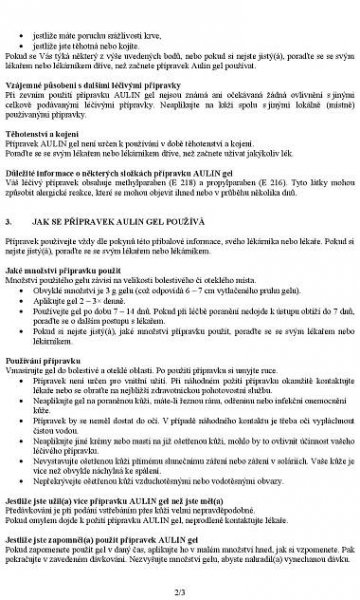 Příbalový leták Aulin gel - Zbozi.cz