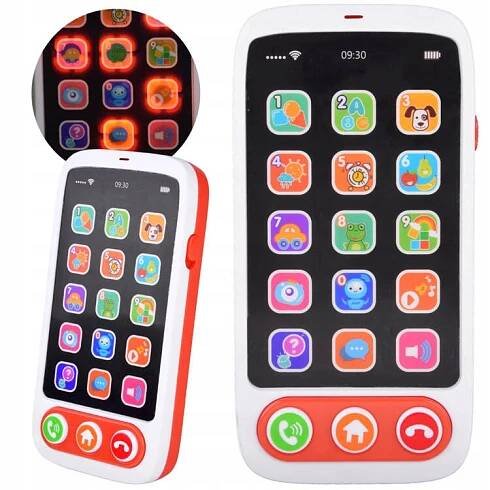 Telefon, dotykový telefon, interaktivní pro malé děti, světla, melodie ZA4660