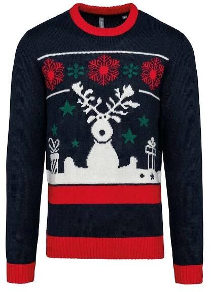 Unisex vánoční svetr se sobem Snow - LevnýTextil.cz