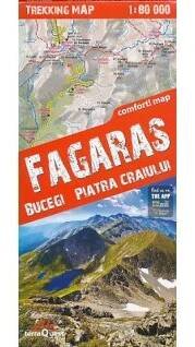 mapa Fagaraš,Bucegi,Piatra Craiului 1:80 t. lamino
