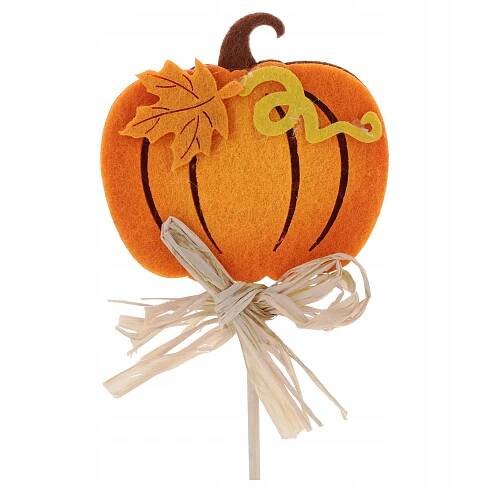 Dýně na drátku, plstěné dekorace, ozdoby z plsti na podzim na Halloween, 4 ks