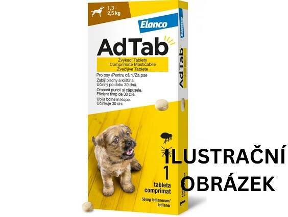 ADTAB 56 mg žvýkací tableta pro psy 1,3–2,5 kg 1 kus - Biotika.net