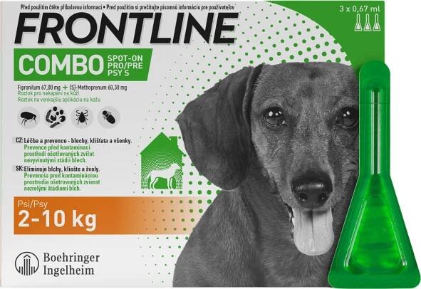 Frontline Combo Spot-On pro psy S (2-10 kg) 3 x 0.67 ml