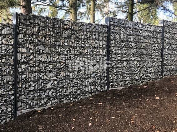 Sypaný gabionový plot / ANTRACIT / kompletní sada 2x panel, 2x sloupek, háčky, šrouby / délka 2500 mm | tridif.cz – Vaše