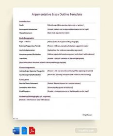 Argumentative Essay Outline Template - Word, PDF, Google Docs
