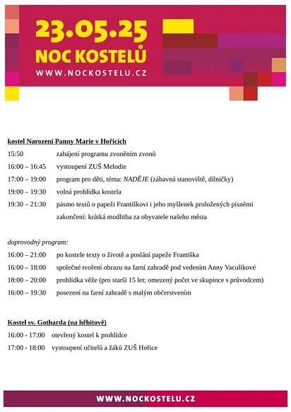 Noc kostelů v kostele Sv. Gotharda - Základní umělecká škola (ZUŠ) Hořice