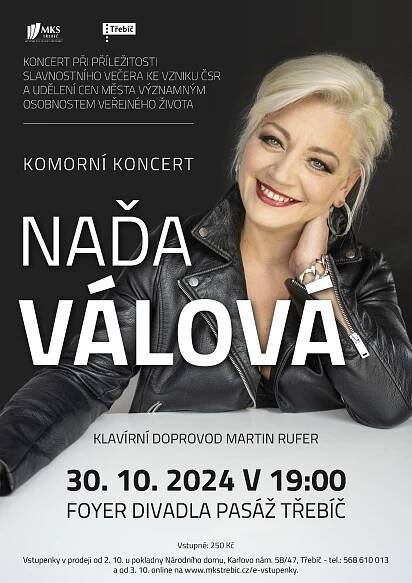 KOMORNÍ KONCERT NADI VÁLOVÉ ZA KLAVÍRNÍHO DOPROVODU - TřebíčLive.cz - Akce v Třebíči a okolí