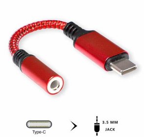 Tarkan Type C to 3.5mm Converter Audio Jack Adapter Braided Cable for OnePlus 6T, 7, 7 Pro, 7T, 7T Pro & More (Red)