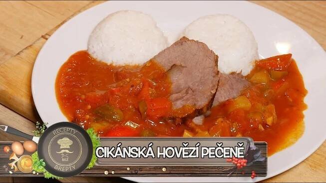 Cikánská hovězí pečeně - Lahodná kombinace zeleninové omáčky a prošpikovaného hovězího masa!