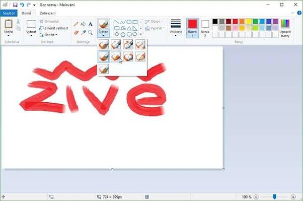 Klasické Malování ve Windows umožňuje vytvářet základní bitmapové malůvky či elementární úpravy grafiky nebo fotografií