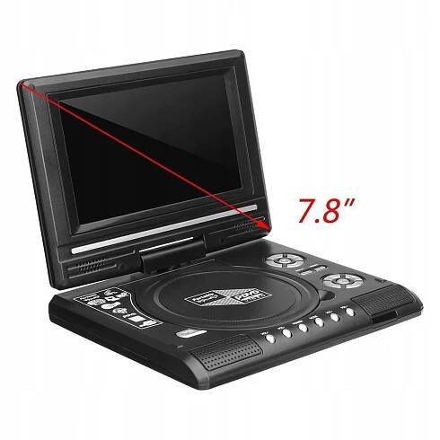 7,8palcový přenosný HD TV domácí auto DVD přehrávač VCD CD MP3 DVD přehrávač USB SD karty RCA TV Portatil Cable Game 16:9 Otočte obrazovku LCD