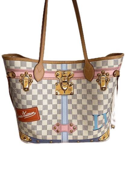 LOUIS VUITTON Neverfull MM Damier Azur Summer Trunk Limited Edition 2018