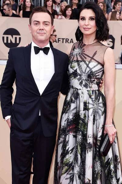 Joe Lo Truglio and Beth Dover attend the 24th Annual Screen Actors Guild Awards on January 21, 2018 in Los Angeles, CA.