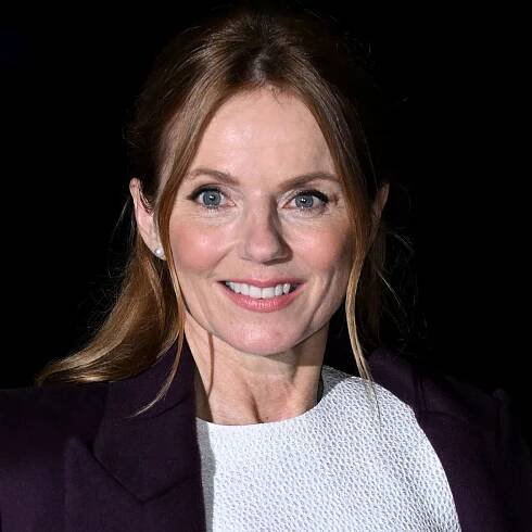 Geri Halliwell-Horner looks divine in fitted flares as she embraces husband Christian