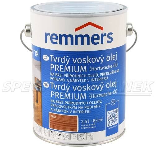 Tvrdý voskový olej PREMIUM, Remmers, teak (RC 545)