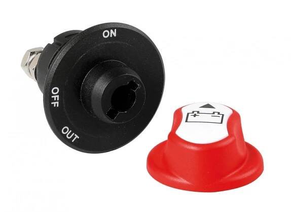 Spínač akumulátoru 3-polohový 12/32V max. 100A