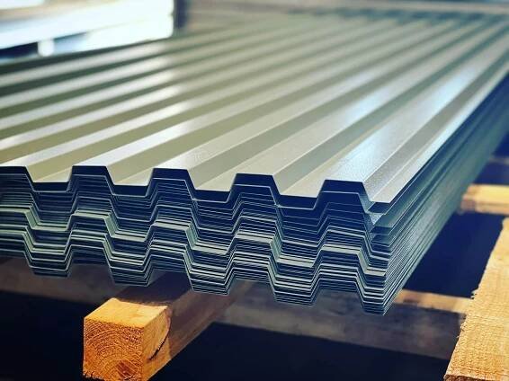 Stack of Obsolete Steel Roof Sheets