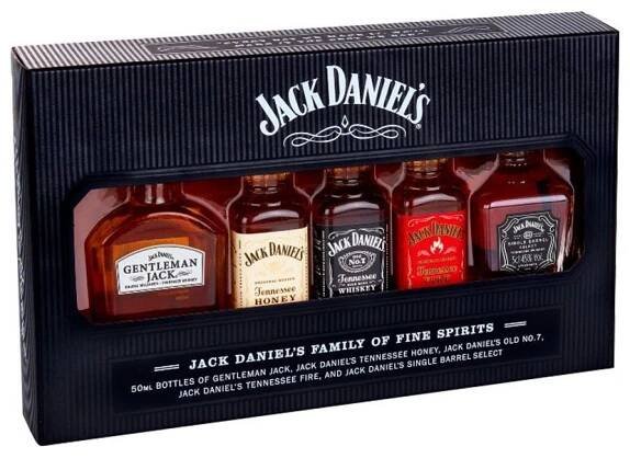 Jack Daniel's Family of Fine Spirits sada 39% 5 x 0,05 l (holá láhev)