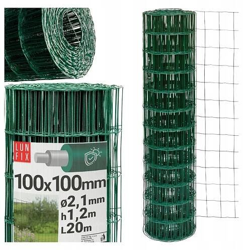 Plotová síť 120 cm, pozinkovaná, potažená PVC H1,2 m, ZELENÁ 20 m