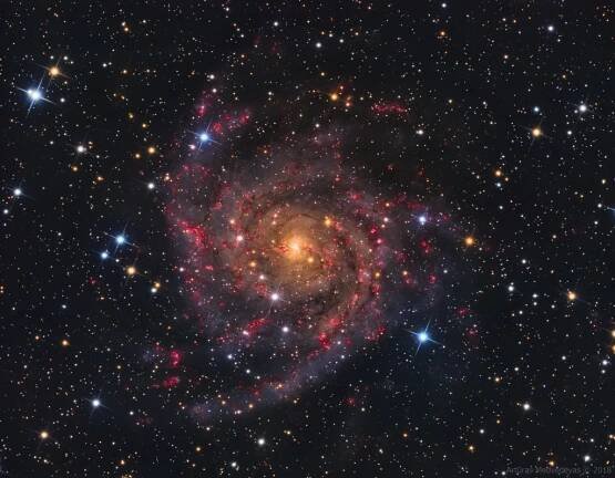 Spiral galaxy IC 342 observed by the Hubble Space Telescope.