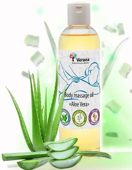 Masážny olej Aloe Vera sa odporúča na regeneračnú masáž a aromaterapiu.