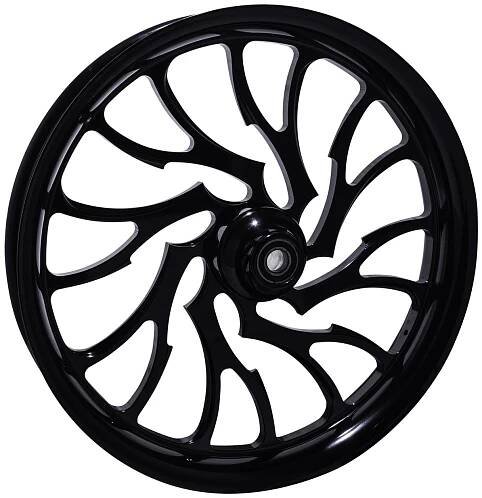 FTD Customs Black Harley Davidson Motorcycle Wheel 

