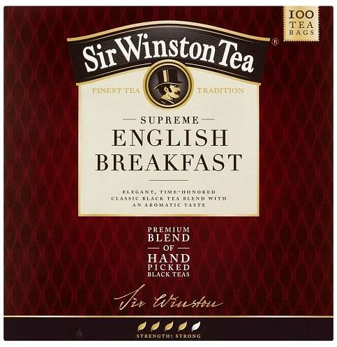 Sir Winston Tea English Breakfast, černý čaj, 100 sáčků, 180g