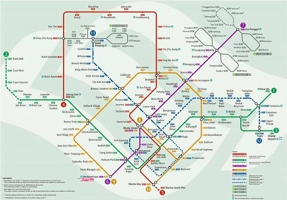 Singapore metro mapa - Metro mapa Singapuru (Republic of Singapore)