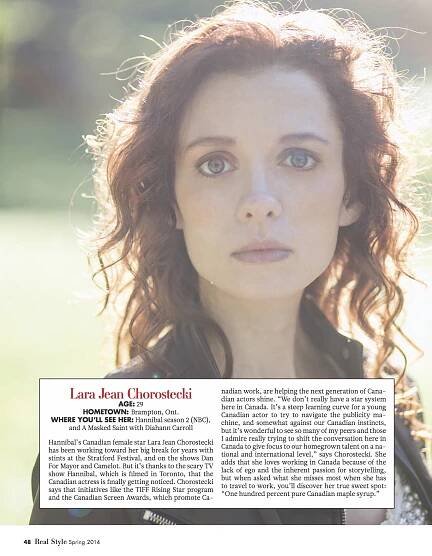 MEDIA — Lara Jean Chorostecki