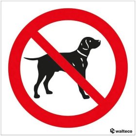 Zákaz vstupu se psem - symbol, 90x90mm, samolepka