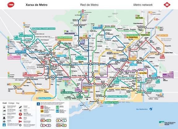 Mapa metra v Barceloně