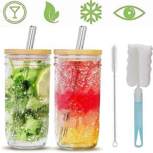 SKLENICE NA PITÍ SMOOTHIE, LÁHVE NA VODU NA KÁVU, SKLENĚNÉ SKLENICE 2