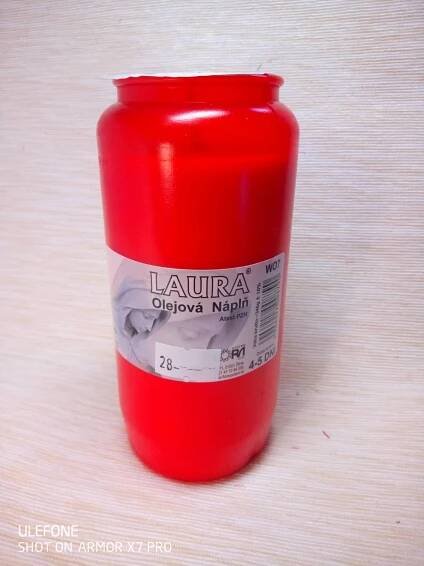 Svíčka W07 olejová LAURA 350 g červená