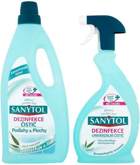 Sanytol DuoPack Dezinfekce čistič podlahy & plochy 1 l + univerzální čistič 500 ml