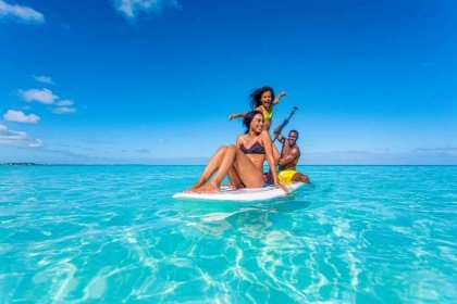 Beaches Turks Caicos Paddle Board Family